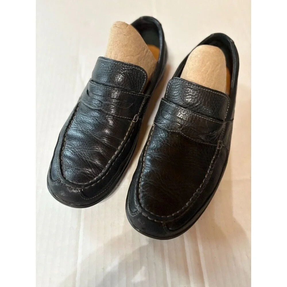 Cole Haan Black Leather Loafers Mens Dress Shoes‎ Classic Comfortable